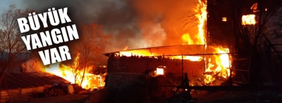 Bolu'da ahşap evde başlayan yangına müdahale ediliyor