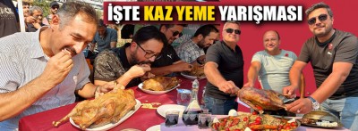 Bolu Gerede Panayırı'nda kaz eti yeme yarışması