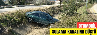 Bolu'da kontrolden çıkan otomobil su kanalına düştü