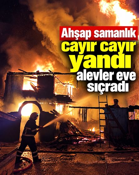 Gerede'de ahşap samanlık alevlere teslim oldu: Yangın eve sıçradı
