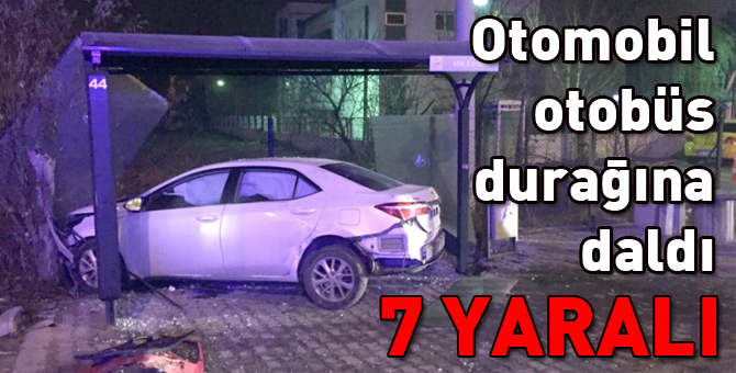 Otomobil durağa daldı