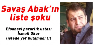 Abak listesinde İsmail Okur şoku