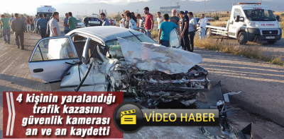 Trafik kazası güvenlik kamerasına böyle yansıdı