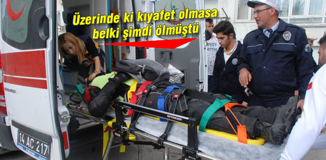 Motosiklet sürücüsü ölümden döndü