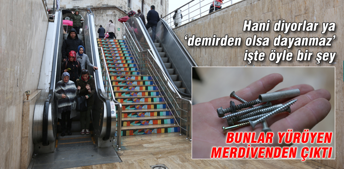 Yürüyen merdivenin içinden çıkanlar