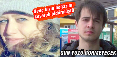 Genç kızın boğazını keserek öldürmüştü