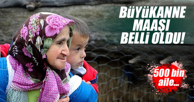 Büyükanne maaşları belli oldu