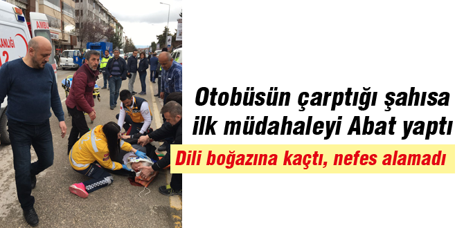 Yaralıya ilk müdahaleyi başkan yaptı