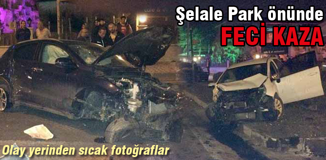 Şelale park önünde feci kaza