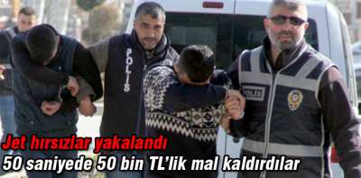 50 saniyede 50 bin TL'lik mal çaldılar