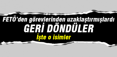 İşte geri dönen isimler