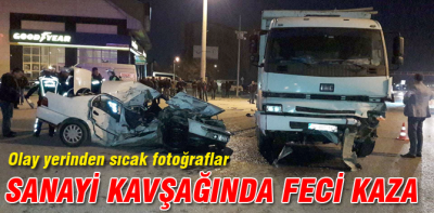 Sanayi kavşağında feci kaza