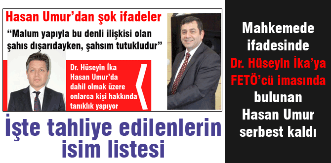 İşte serbest kalanların listesi