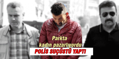 Parkta kadın pazarlıyordu