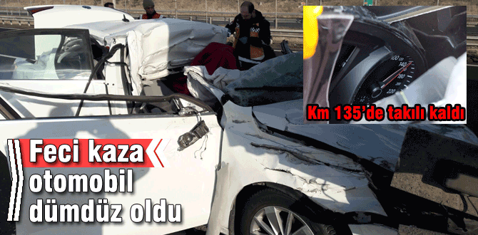 Otoyolda feci kaza