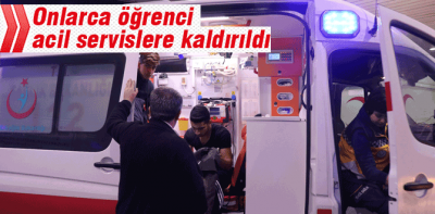 Öğrenciler hastaneye kaldırıldı