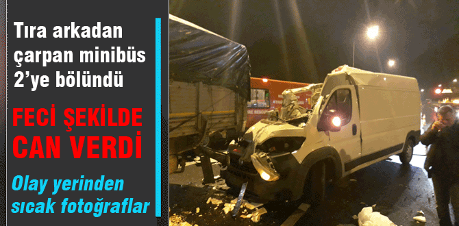 Minibüs ikiye bölündü