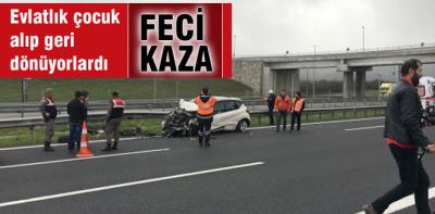 Otoyolda feci kaza