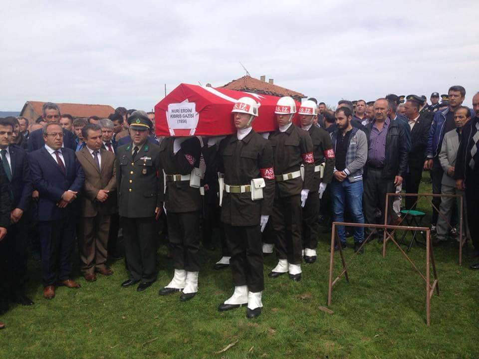 Kıbrıs gazisi törenle son yolculuğuna uğurlandı