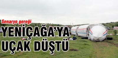 Senaryo gereği uçak düştü