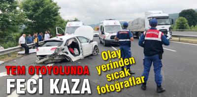 TEM Otoyolunda feci kaza