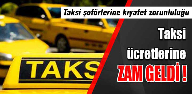 Bolu'da taksi metre fiyatlarına zam geldi