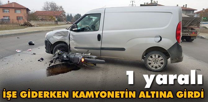 Motosikletiyle kamyonetin altına girdi