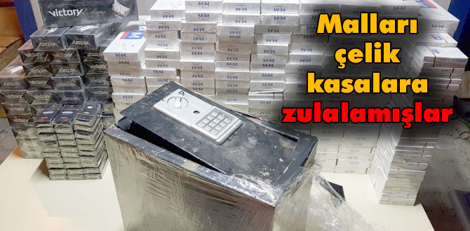 Çelik kasalardan sigara fışkırdı