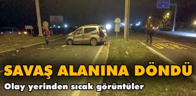 Yol savaş alanına döndü