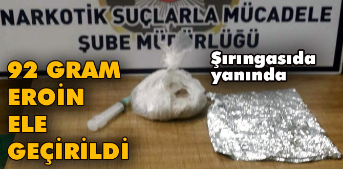 Durdurulan otomobilden 92 gram eroin çıktı