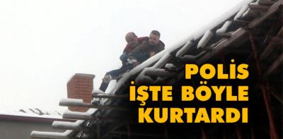 İntihara kalkışan genci polis kurtardı