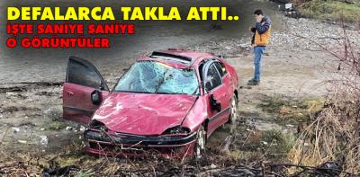 Defalarca takla attı