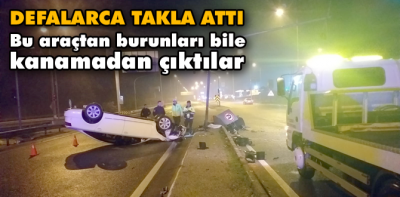 Bu araçtan burunları bile kanamadan kurtuldular