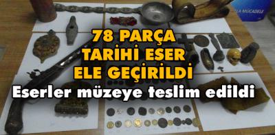 78 parça tarihi eser ele geçirildi