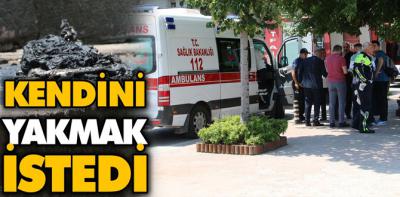 Anıt Park'ta kendini yakmak istedi