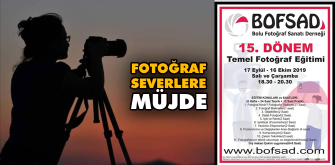 Fotoğraf severlere müjde, BOFSAD’DA kurs başlıyor