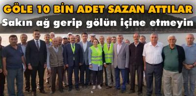 Seben gölüne 10 bin sazan bırakıldı