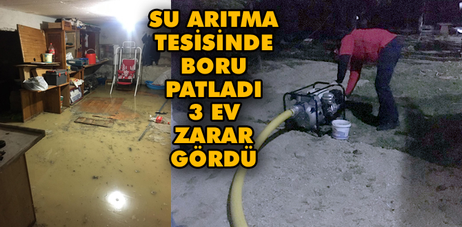 Su borusu patladı, Sarıcaları adeta sel aldı