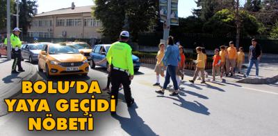 Bolu'da, 'yaya geçidi' nöbeti