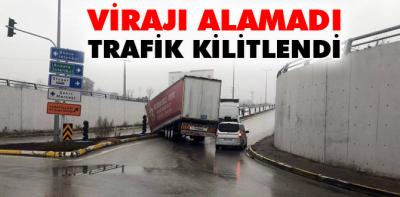 Alt geçide hızlı girince refüje çıktı