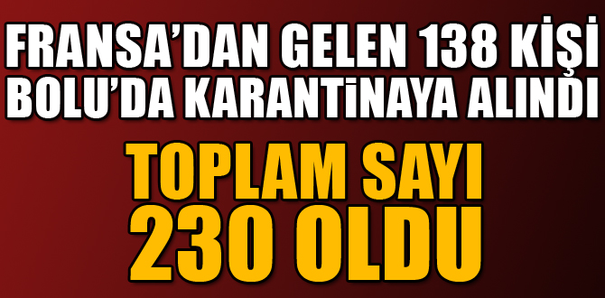 Fransa'dan gelen 138 kişi Bolu'da yurda yerleştirildi