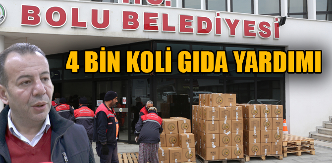 Bolu Belediyesi’nden 4 bin koli gıda yardımı