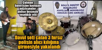 Çalınan baterisine kavuşan müzisyenler polise besteyle teşekkür etti