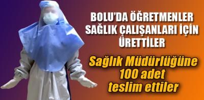 Bolu’da öğretmenler sağlık çalışanları için tıbbi kalkan üretti