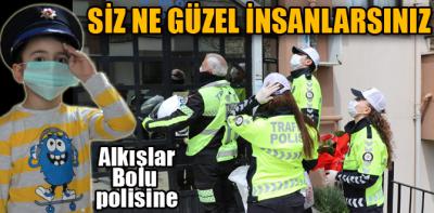 Astım hastası çocuğa polislerden doğum günü sürprizi