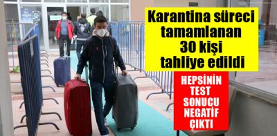 Bolu’da, karantina süreci tamamlanan 30 kişi tahliye edildi