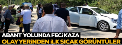 Abant yolu savaş alanına döndü, olay yerinden ilk görüntüler