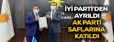 İYİ Parti'den AK Parti'ye geçti