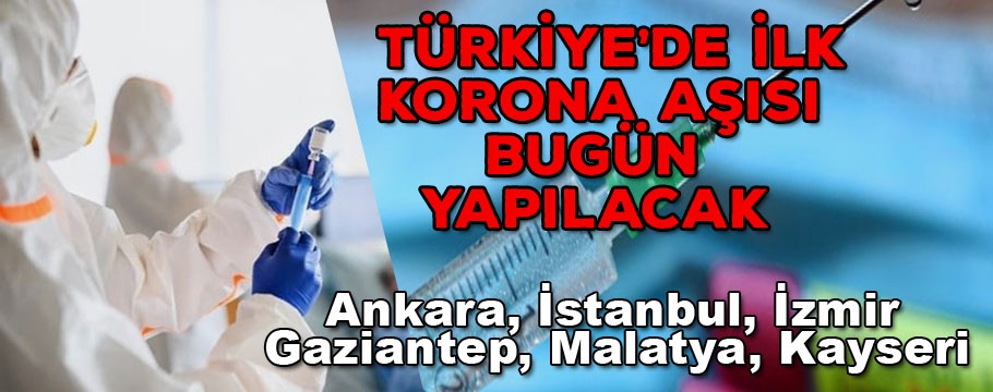 Türkiye'de ilk  korona aşısı bugün yapılacak