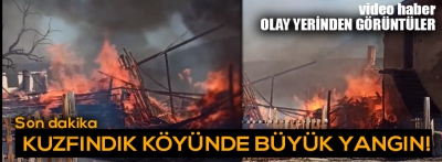 KUZFINDIK KÖYÜNDE BÜYÜK YANGIN